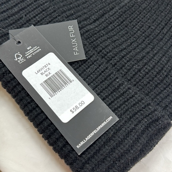 Karl Lagerfeld beanie with Pom NWT - Picture 6 of 6